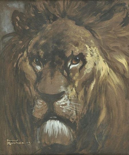 n.d. Portrait of a Lion watercolour and gouache on paper 35 x 29 cm