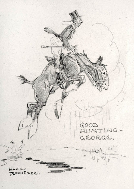 n.d. Sketch _Good Hunting George_ pencil on paper laid on board 11.4 x 8.9 cm