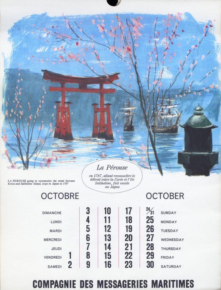 calendrier messageries maritimes 1965 beuville octobre